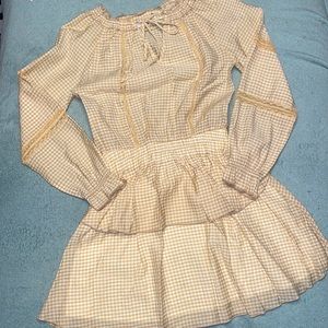 TALULAH Yellow Gingham Long Sleeve Dress